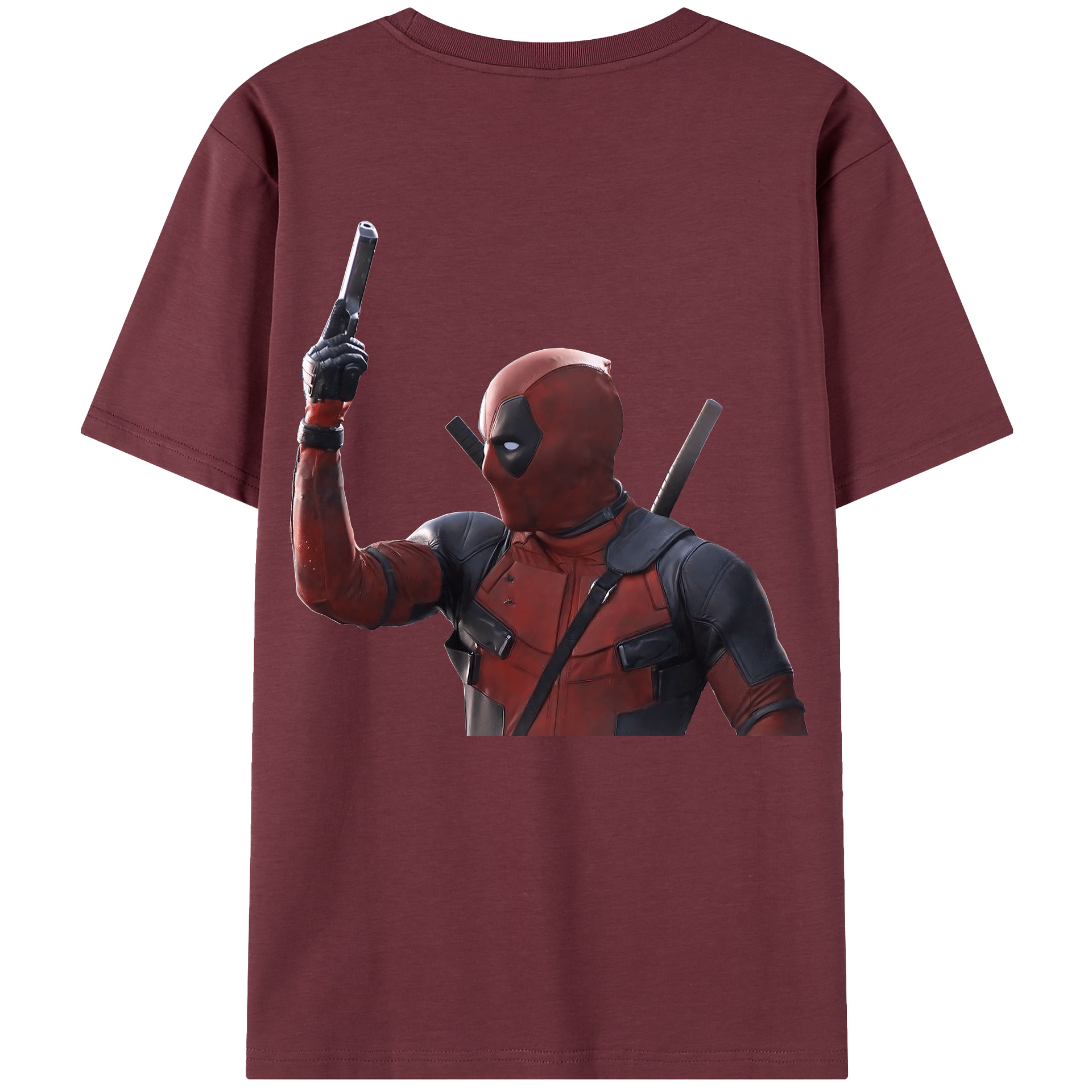 （画像用） Deadpool デッドプール 綿100％半袖Tシャツ（背面プリント）
